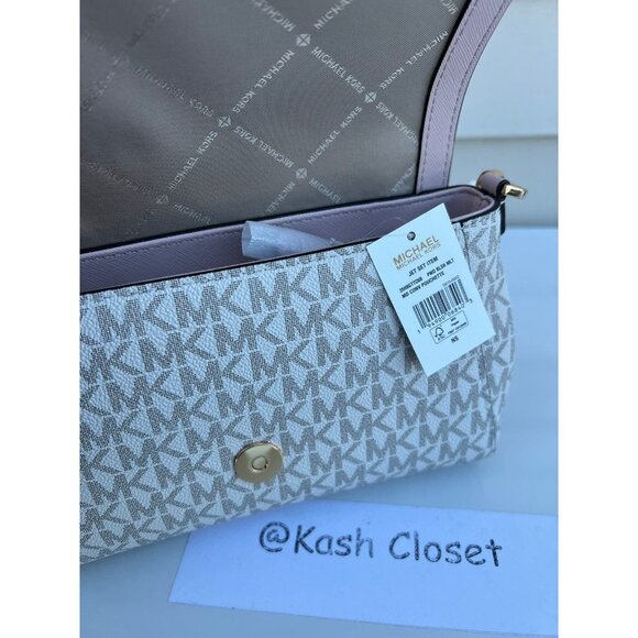 Michael Kors crossbody convertible clutch bag jet set medium purse MK pouchette - Picture 9 of 9